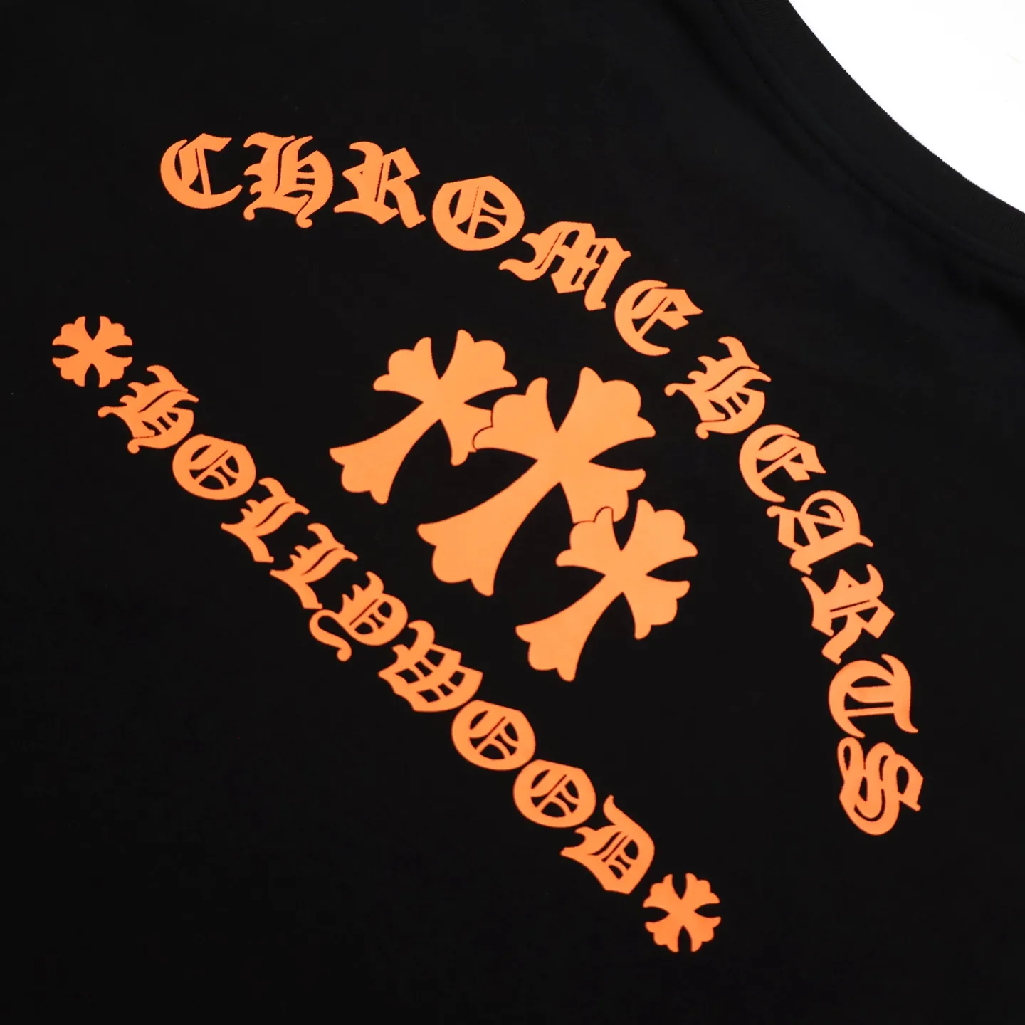 🅿️270 [Exclusive supply] CH Crow Heart Orange Short Sleeve. The original product was purchased for 4,296. The fabric is made of custom-woven and dyed 230g pure cotton plain weave. The printing is made of imported ink and three-dimensional printing. The size and position are perfectly restored. Size:S-M-L